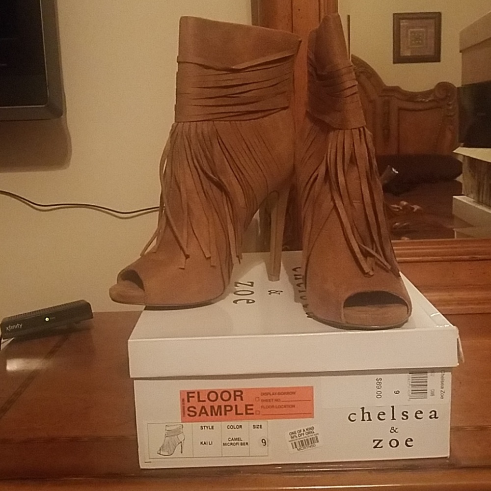 Fringe Peep Toe Booties